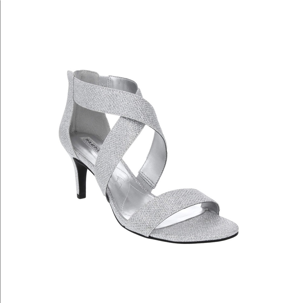 Rampage Shoes sz 8.5 Silver Encrusted Heels NEW A2